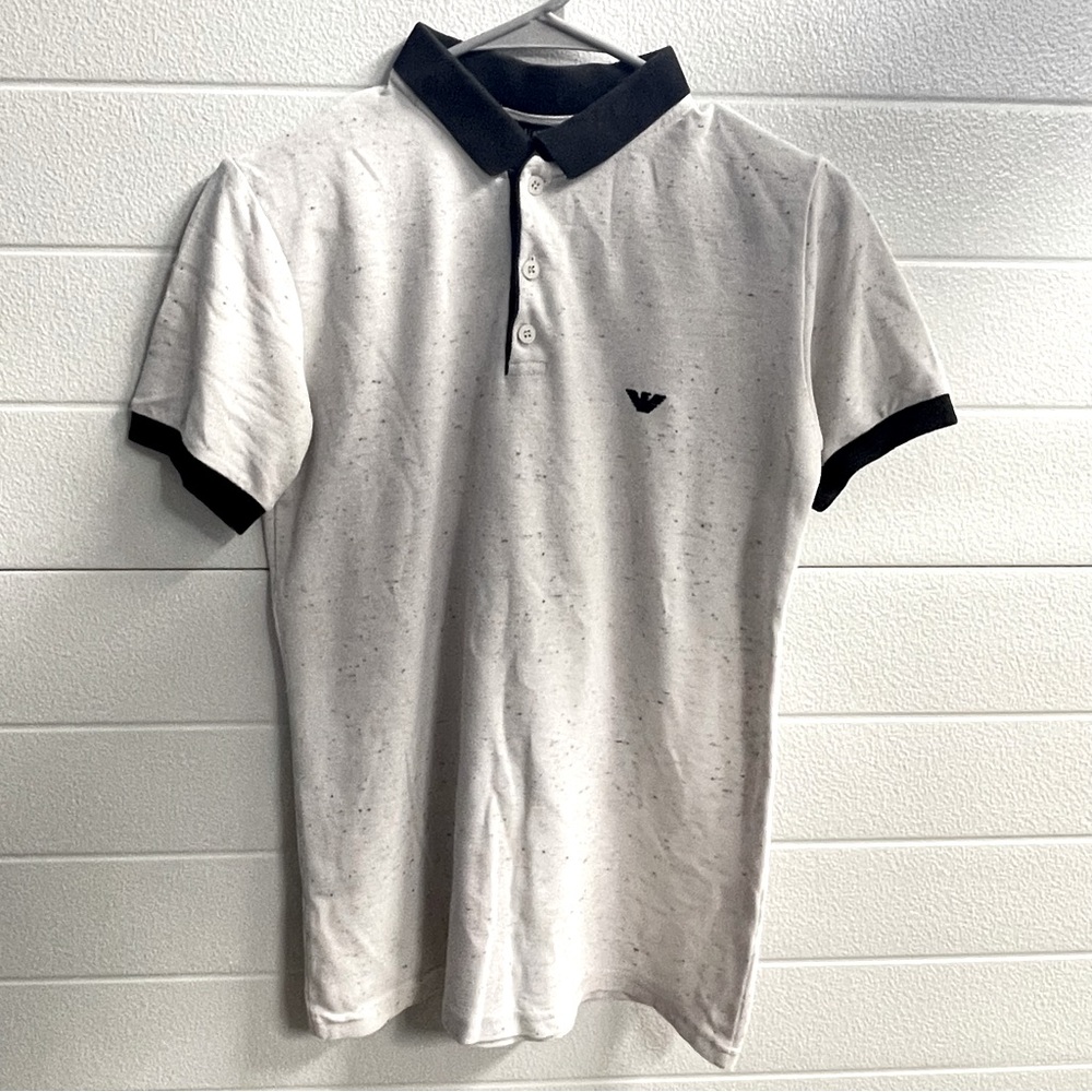 Armani Jeans White and Black Polo Shirt